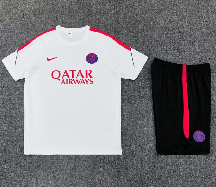 Adult Uniform 2026-2027 PSG White/Red Soccer Training Jersey and Shorts Football Kits