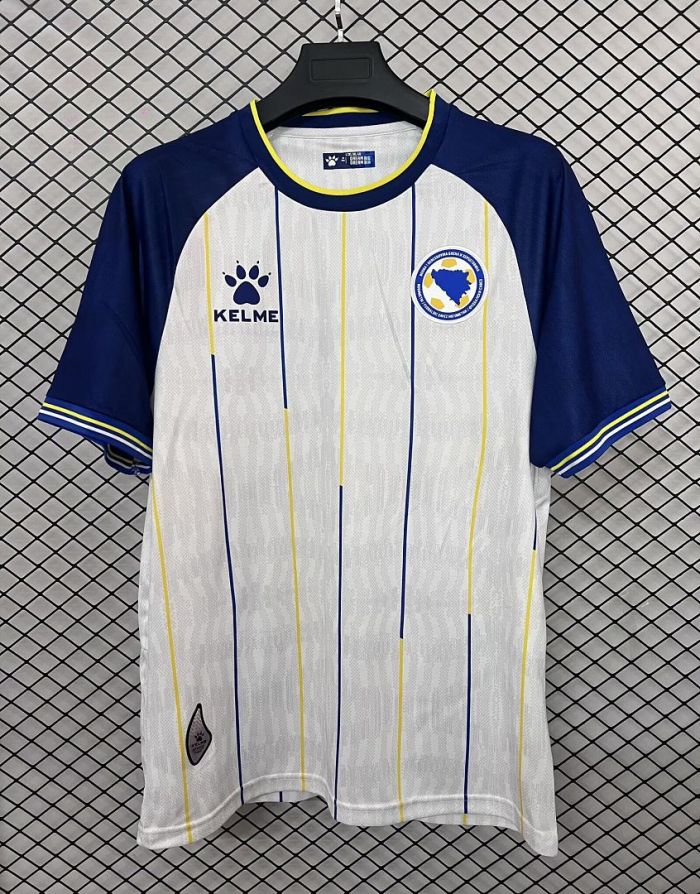 Fan Version 2026 FIFA World Cup Bosnia and Herzegovina Away White Soccer Jersey Football Shirt