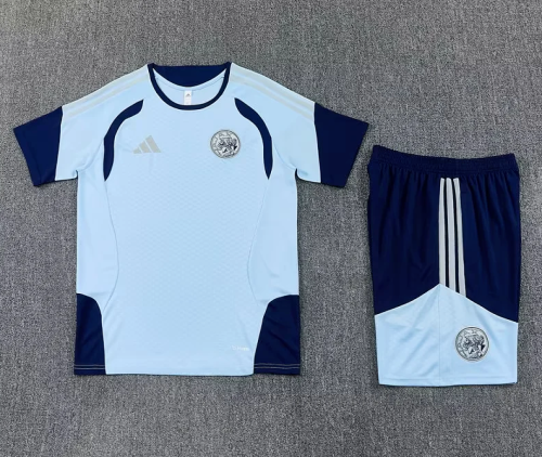 Adult Uniform 2026-2027 Ajax Sky Blue Soccer Training Jersey and Shorts Football Kits