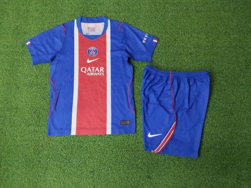 Player Version Youth Uniform Kids Kit PSG 2026-2027 Home Soccer Jersey Shorts Child Football Set