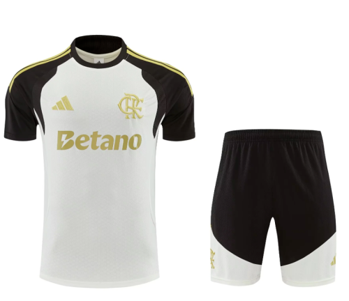 Adult Uniform 2026-2027 Flamengo White/Black Soccer Training Jersey and Shorts Football Kits