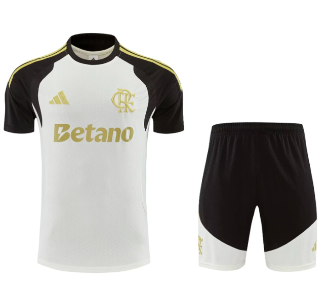 Adult Uniform 2026-2027 Flamengo White/Black Soccer Training Jersey and Shorts Football Kits