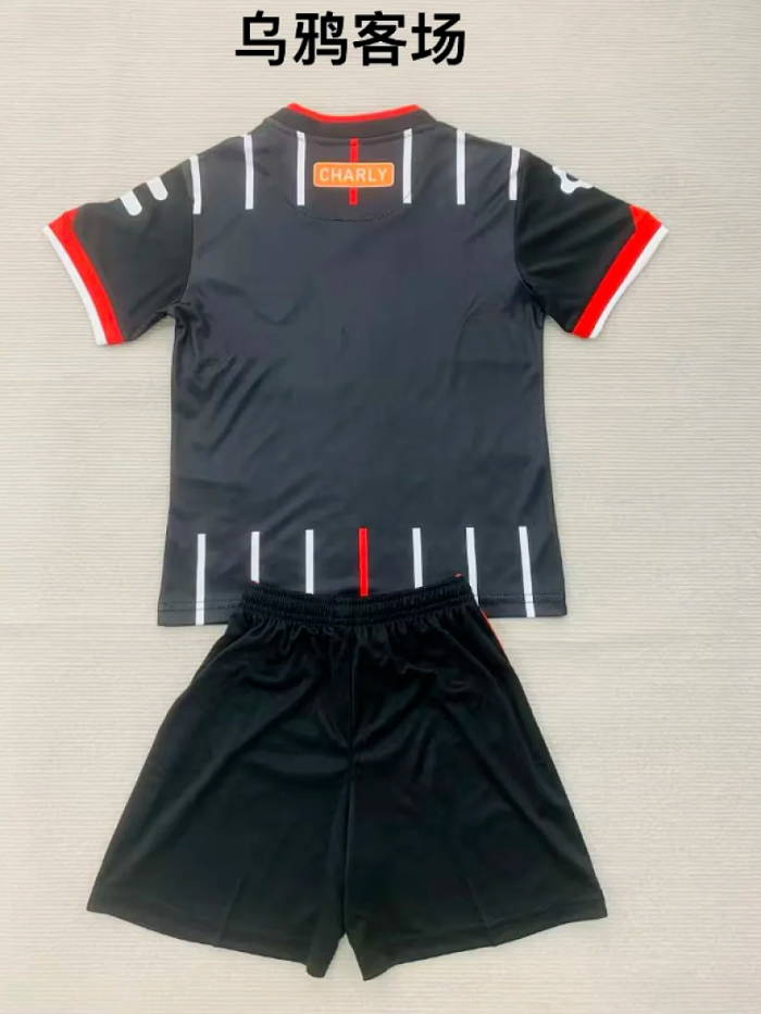 Youth Uniform Kids Kit 2026-2027 Cuervos Away Soccer Jersey Shorts Child Football Set
