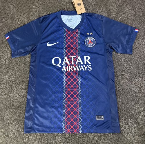 with 2 Stars Fan Version 2025-2026 PSG Home Soccer Jersey Paris Football Maillot