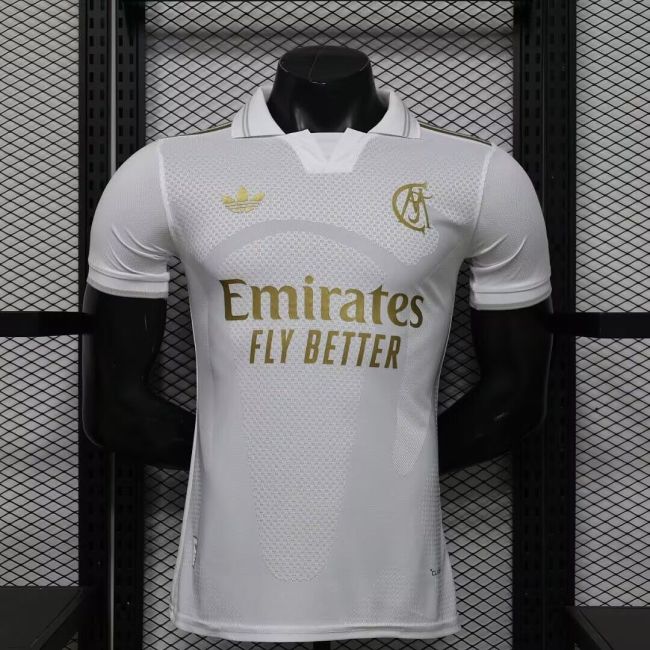 Player Version 2026-2027 Real Madrid White/Golden Soccer Jersey Real Football Shirt
