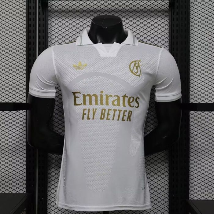 Player Version 2026-2027 Real Madrid White/Golden Soccer Jersey Real Football Shirt