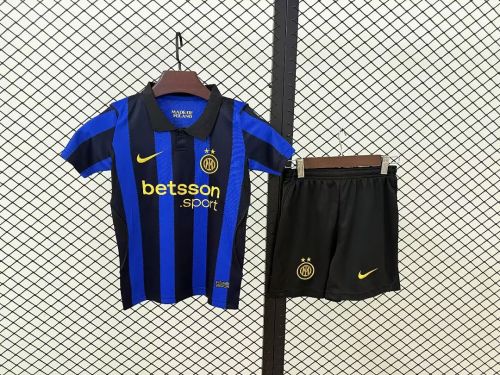 Youth Uniform Kids Kit 2026-2027 Inter Milan Home Soccer Jersey Shorts Child Football Set