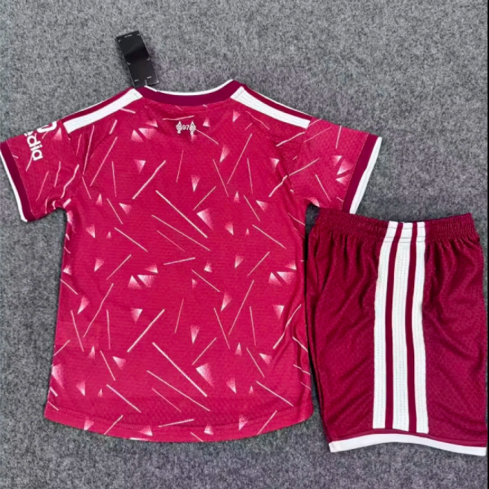 Player Version Youth Uniform Kids Kit 2026-2027 Liverpool Home Soccer Jersey Shorts Child Football Set