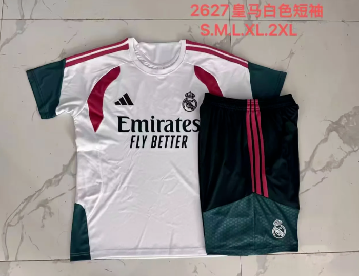 Adult Uniform 2026-2027 Real Madrid White Soccer Training Jersey and Shorts Football Kits