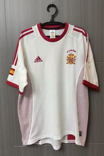 Retro Jersey 2002 Spain Away White Soccer Jersey Vintage Football Shirt