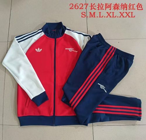 2026-2027 Arsenal Red/White Soccer Windbreaker Tracksuit Jacket Football Jacket and Pants