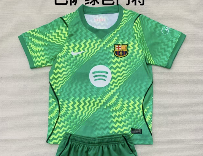 Barca Camisetas de Futbol Fans Version 2026-2027 Barcelona Green Goalkeeper Soccer Jersey