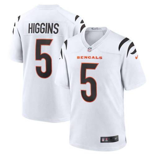 Women Bengals 5 HIGGINS White NFL Jersey
