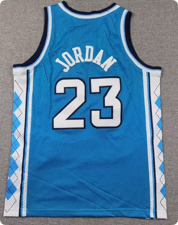JD North Carolina 23 JORDAN Blue NBA Jersey Basketball Shirt