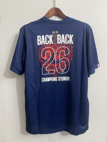 with 2 Stars Fan Version 2025-2026 PSG Home - Flocage Champions of Europe - 26 Soccer Jersey Paris Football Maillot