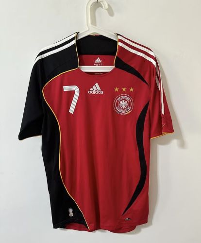 Retro Jersey 2006 Germany 7 Away Red Soccer Jersey Vintage Football Shirt