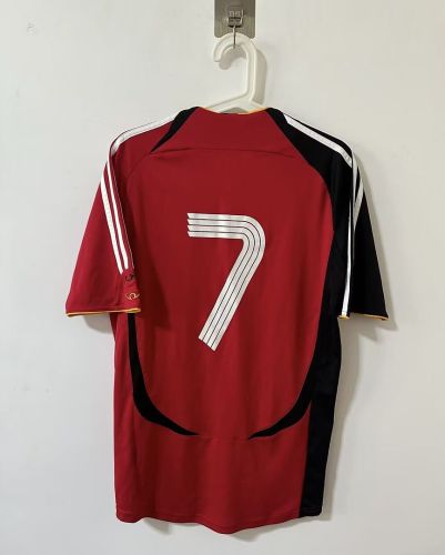 Retro Jersey 2006 Germany 7 Away Red Soccer Jersey Vintage Football Shirt
