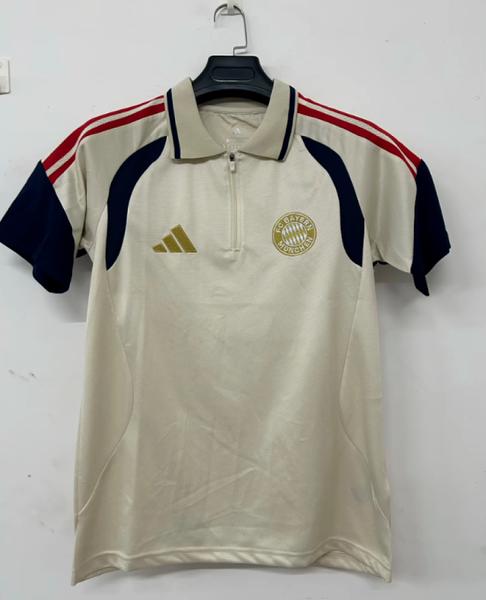 with Zipper Fan Version 2026-2027 Bayern Munich Grey Soccer Polo Bayern Munchen Football Shirt