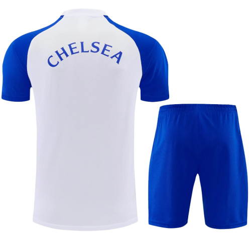 Adult Uniform 2026-2027 Chelsea White/Blue Soccer Training Jersey and Shorts Football Kits