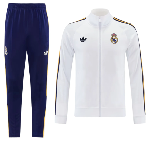 2026-2027 Real Madrid White originals Soccer Windbreaker Tracksuit Jacket Football Jacket and Pants