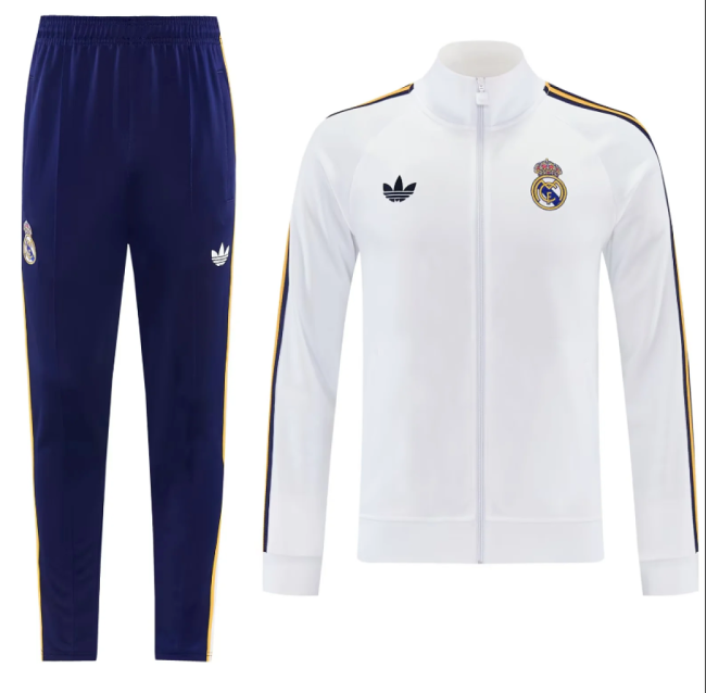 2026-2027 Real Madrid White originals Soccer Windbreaker Tracksuit Jacket Football Jacket and Pants