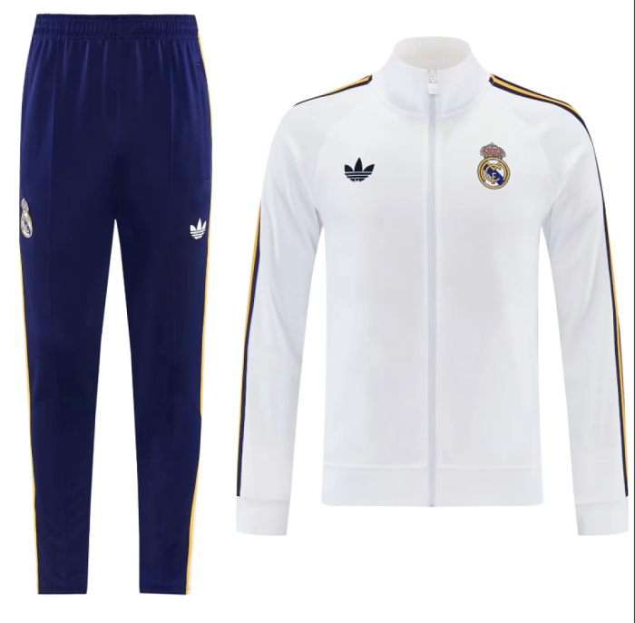 2026-2027 Real Madrid White originals Soccer Windbreaker Tracksuit Jacket Football Jacket and Pants