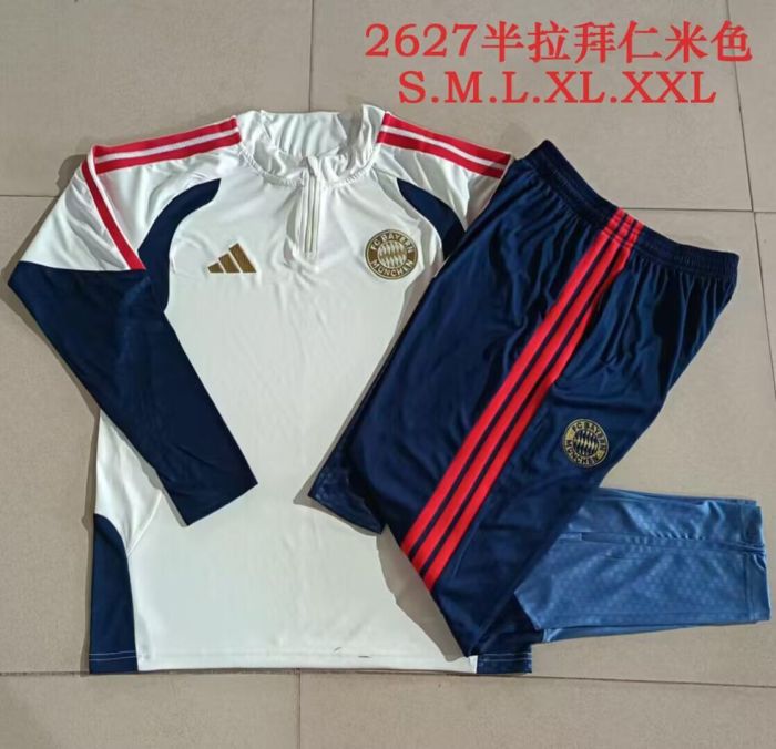 2026-2027 Bayern Munich White Soccer Training Sweater and Pants Football Kit