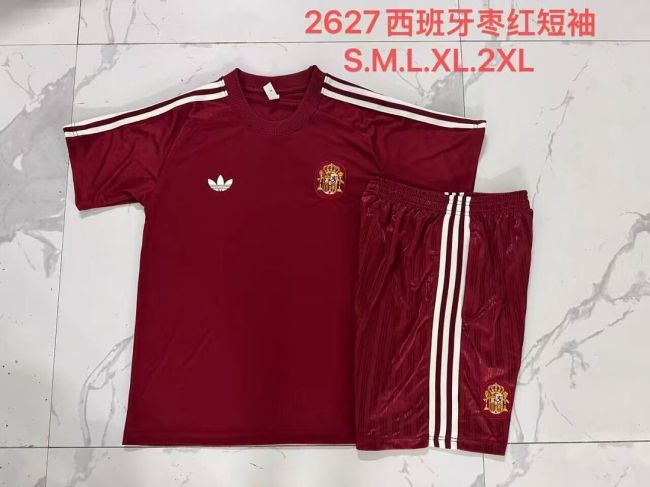 Adult Uniform Spain 2026 red originals Soccer Jersey Shorts España Camisetas de Futbol Kit