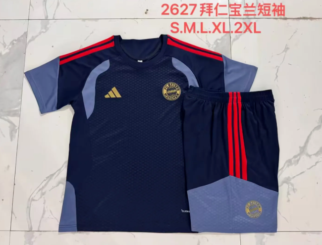 Adult Uniform 2026-2027 Bayern Munich Dark Blue Soccer Training Jersey and Shorts Football Kits
