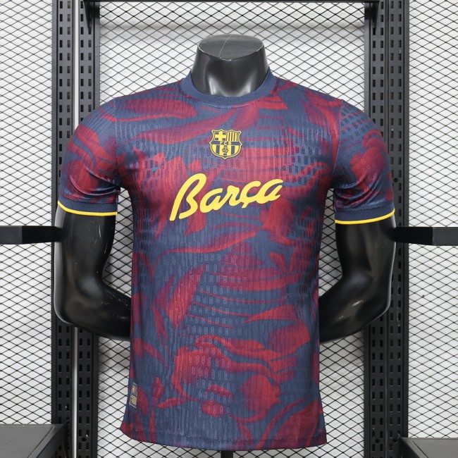Barca Camisetas de Futbol Player Version 2026-2027 Barcelona Dark Blue/Red Special Edition Soccer Jersey