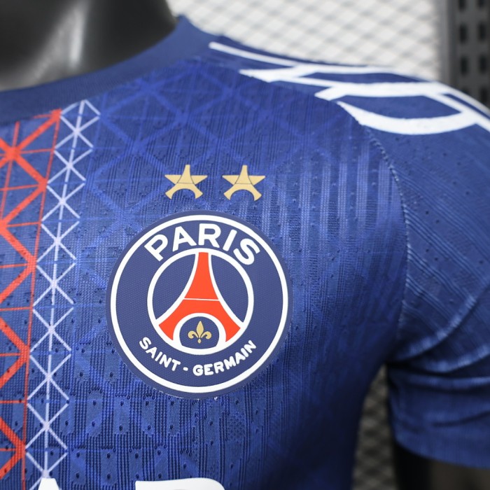 with 2 Stars Player Version 2025-2026 PSG Home Soccer Jersey Paris Football Maillot