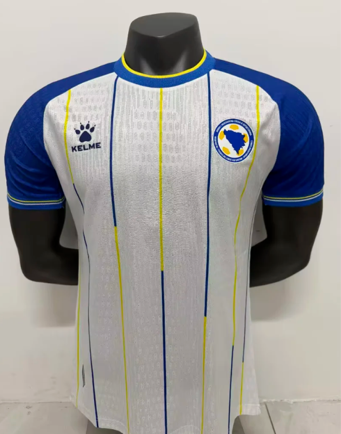 Player Version 2026 FIFA World Cup Bosnia and Herzegovina Away White Soccer Jersey Football Shirt