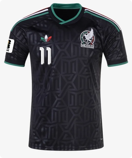with World Cup Patch Player Version 2026 Mexico S. Gimenez 11 Third Away Black Soccer Jersey Football Shirt