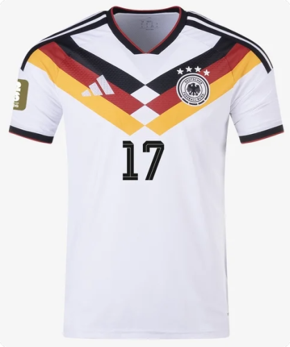 with FIFA World Cup Patch Player Version 2026 Germany Wirtz 17 Home Soccer Jersey Football Shirt