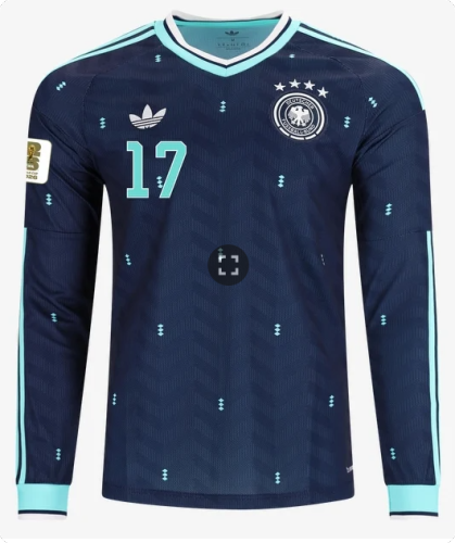 with FIFA World Cup Patch Long Sleeve Fan Version 2026 Germany Wirtz 17 Away Soccer Jersey Football Shirt