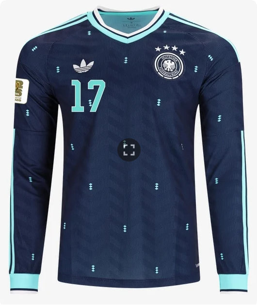with FIFA World Cup Patch Long Sleeve Fan Version 2026 Germany Wirtz 17 Away Soccer Jersey Football Shirt