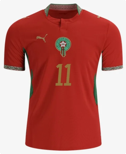 Fans Version 2026 FIFA World Cup Morocco Saibari 11 Home Soccer Jersey Football Shirt