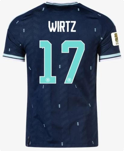 with FIFA World Cup Patch Fan Version 2026 Germany Wirtz 17 Away Dark Blue Soccer Jersey Football Shirt