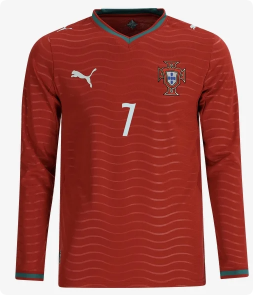 Long Sleeve Fan Version 2026 Portugal RONALDO 7 Home Soccer Jersey Football Shirt