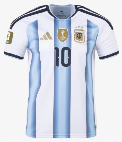 with Golden FIFA+World Cup Patch Player Version 2026 Argentina MESSI 10 Home Soccer Jersey Camisetas de Futbol