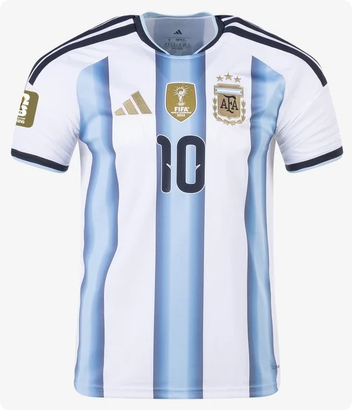 with Golden FIFA+World Cup Patch Player Version 2026 Argentina MESSI 10 Home Soccer Jersey Camisetas de Futbol