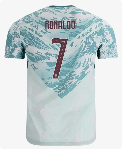 Player Version 2026 Portugal RONALDO 7 Away White/Green Soccer Jersey Football Shirt