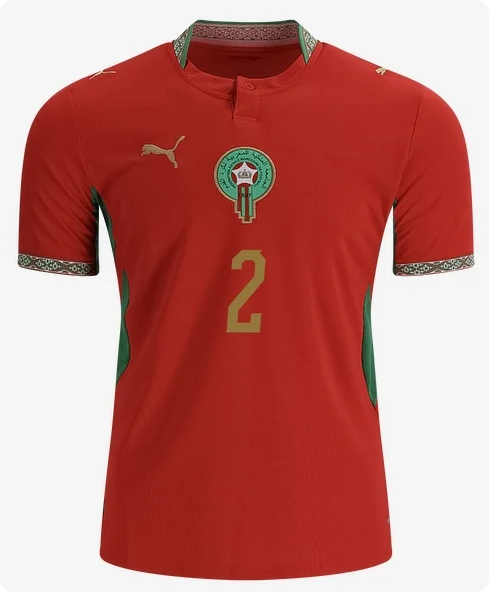 Fans Version 2026 FIFA World Cup Morocco Hakimi 2 Home Soccer Jersey Football Shirt