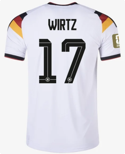 with FIFA World Cup Patch Player Version 2026 Germany Wirtz 17 Home Soccer Jersey Football Shirt