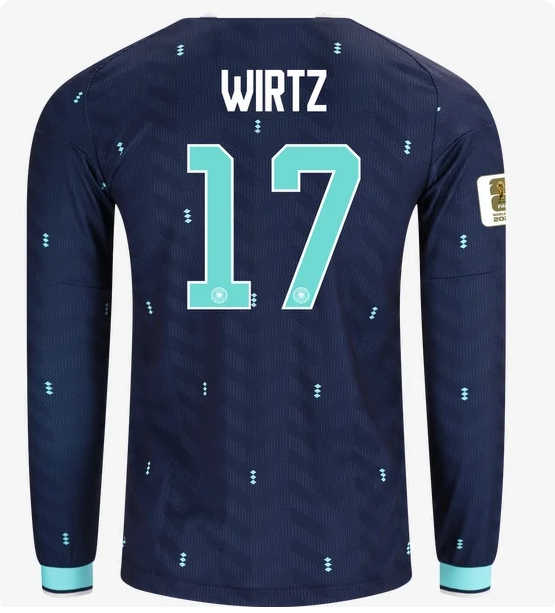 with FIFA World Cup Patch Long Sleeve Fan Version 2026 Germany Wirtz 17 Away Soccer Jersey Football Shirt