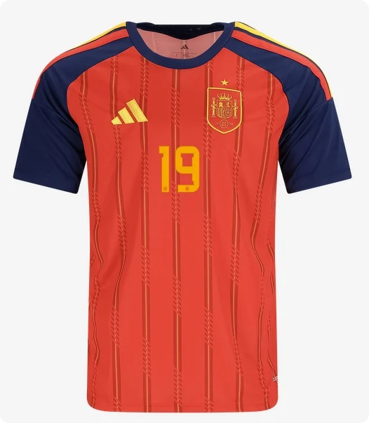 with FIFA World Cup Patch Player Version 2026 Spain Lamine Yamal 19 Home Soccer Jersey España Camisetas de Futbol