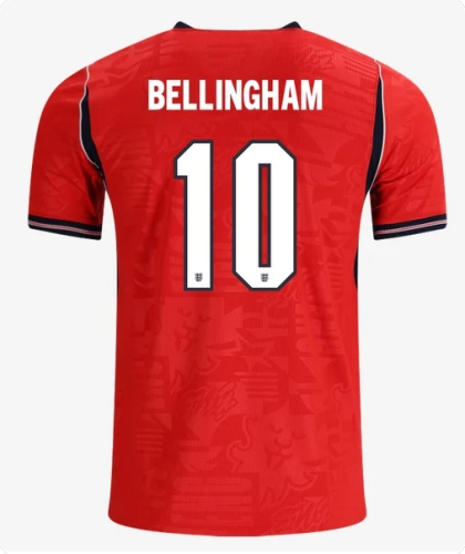 Fan Version 2026 FIFA World Cup England Bellingham 10 Away Red Soccer Jersey Football Shirt