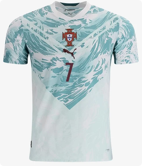 Player Version 2026 Portugal RONALDO 7 Away White/Green Soccer Jersey Football Shirt