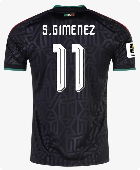 with World Cup Patch Player Version 2026 Mexico S. Gimenez 11 Third Away Black Soccer Jersey Football Shirt