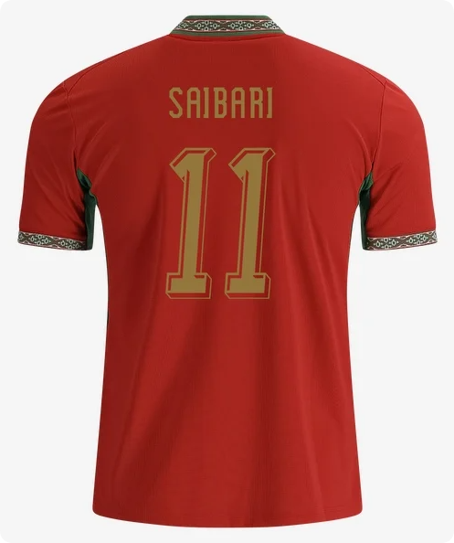 with FIFA World Cup Patch Player Version 2026 Morocco Ismael Saibari 11 Home Soccer Jersey Football Shirt